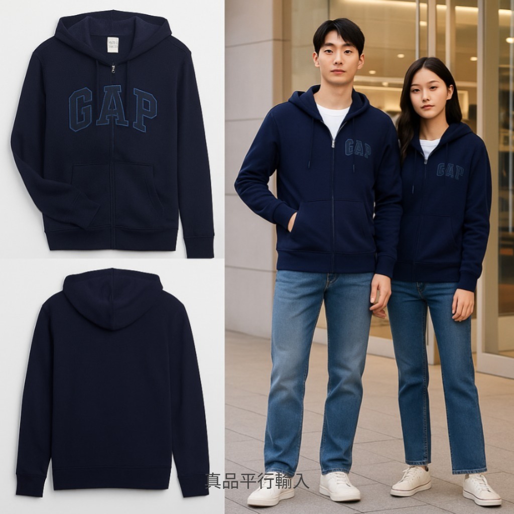 【預購】GAP G072352 男裝LOGO有帽拉鏈外套