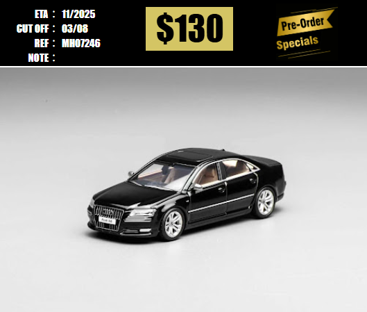 PO-$130 * MOTORHELIX * 1:64 AUDI A8 D3 AURORA BLACK [OD24/07]