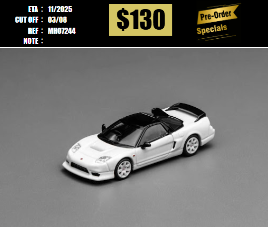 PO-$130 * MOTORHELIX * 1:64 HONDA NSX-R GT CHAMPIONSHIP WHITE [OD24/07]