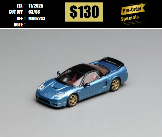 PO-$130 * MOTORHELIX * 1:64 HONDA NSX-R NA2 ICE BLUE [OD24/07]