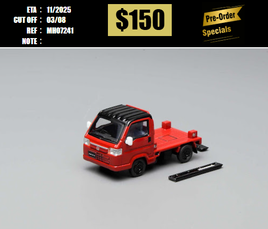PO-$150 * MOTORHELIX * 1:64 HONDA ACTY TRUCK TOWN SPIRIT COLOR STYLE FLAME RED [OD24/07]