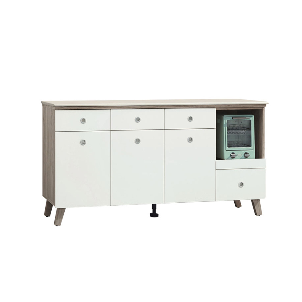 潔妮5.3尺四抽三門石面收納餐櫃/碗盤櫃/拉盤電器櫃/置物矮櫃