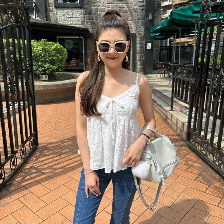甜美緹花細肩背心