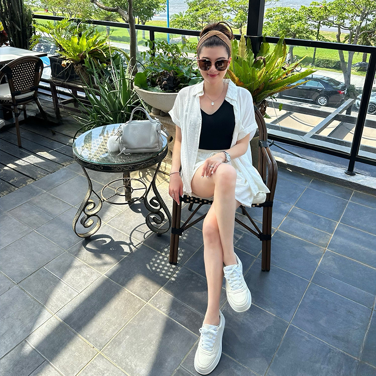 時髦棉麻短袖套裝