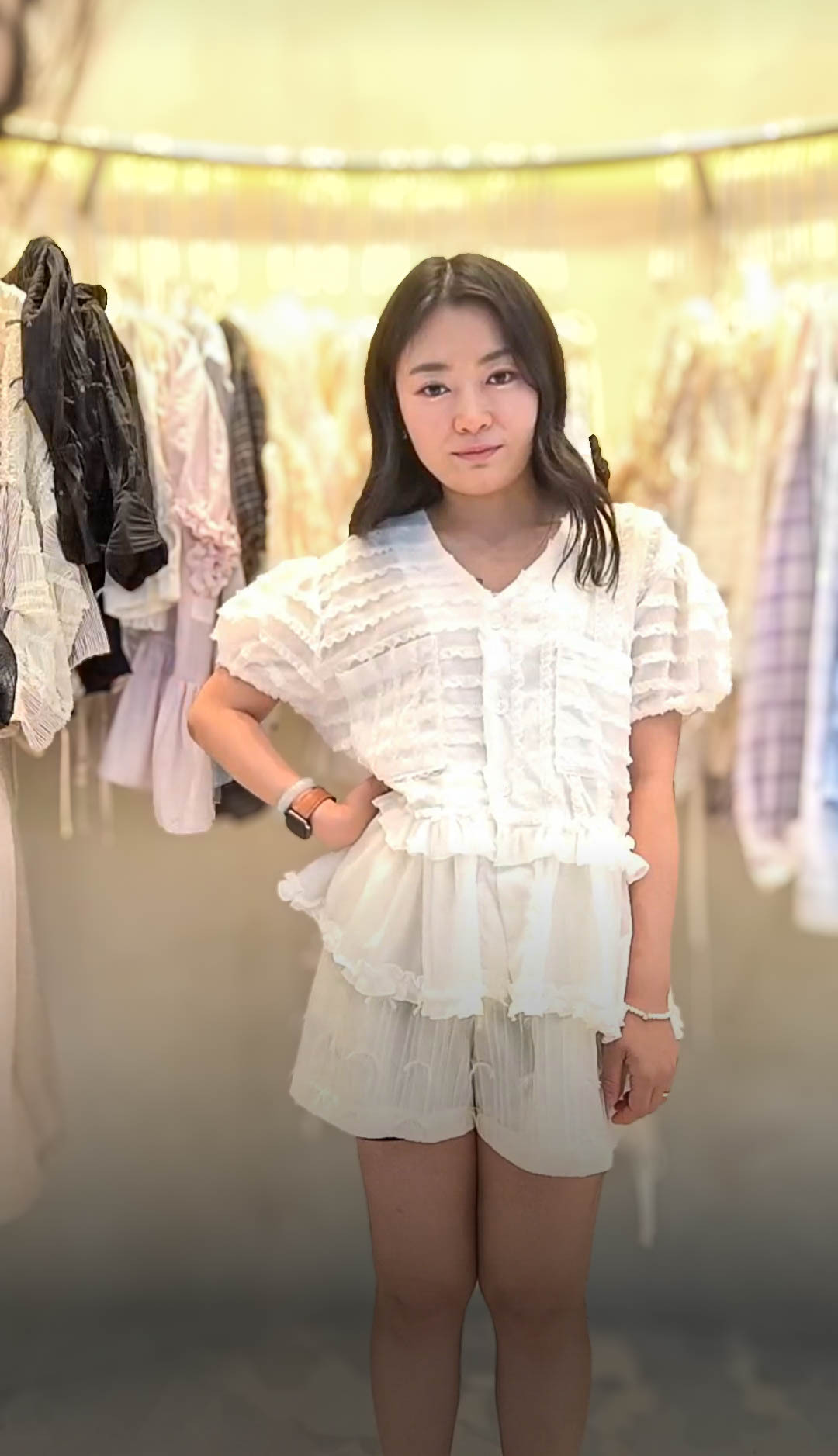 🥰PM_K8189  ▶️木耳條紋 V領上衣 👉B:108cm L:60cm👈