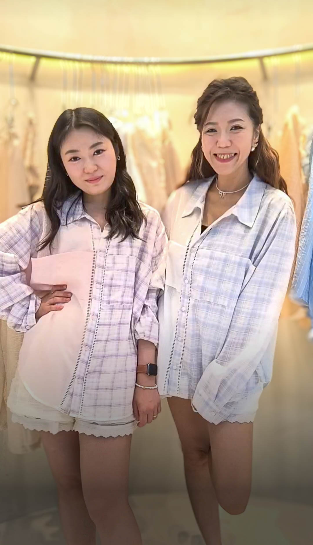 🥰PM_K8105  ▶️格子拼接襯衫 👉B:130cm L:68cm👈