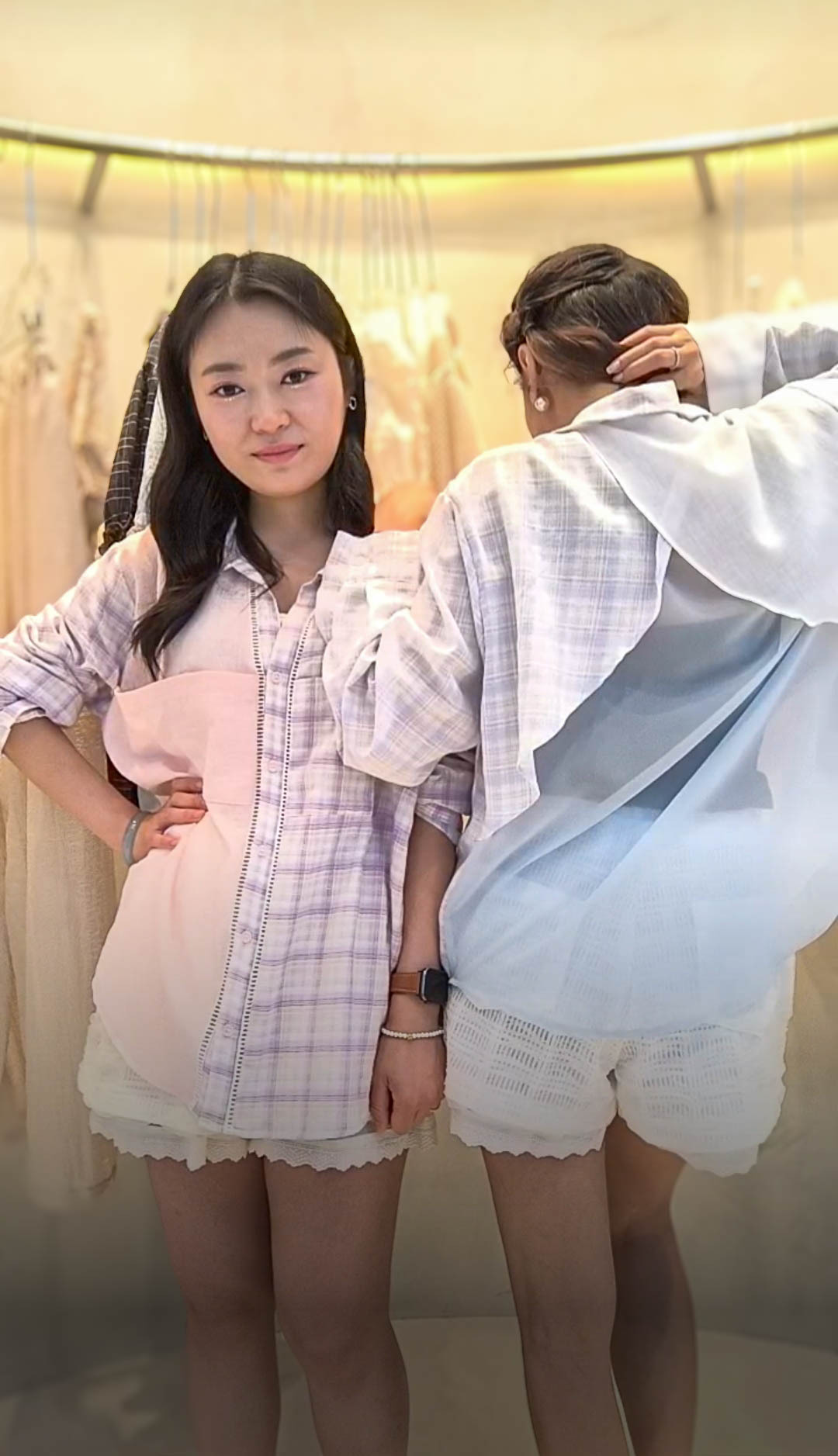 🥰PM_K8105  ▶️格子拼接襯衫 👉B:130cm L:68cm👈