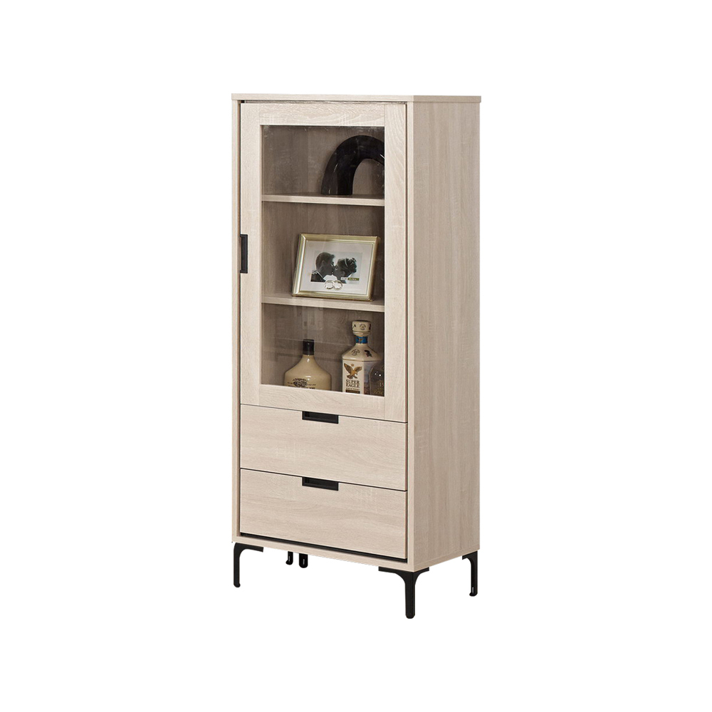 奈迪1.8尺單門二抽展示櫃/收納櫃/玻璃門書櫃