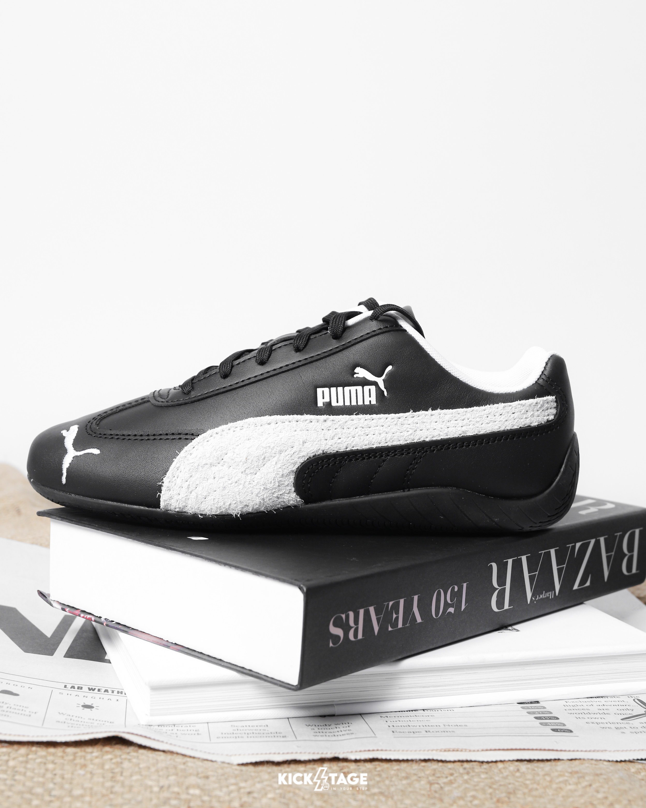 男女鞋 PUMA SPEEDCAT LTHR 黑 王淨同款 皮革 薄底 復古 休閒 賽車鞋【403175-02】