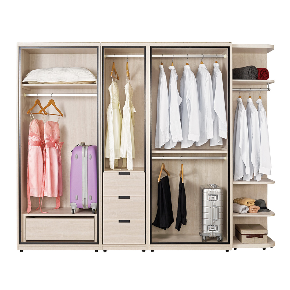 奈迪8.4尺多功能衣櫃組合(單吊+單吊+雙吊+轉角衣櫃)
