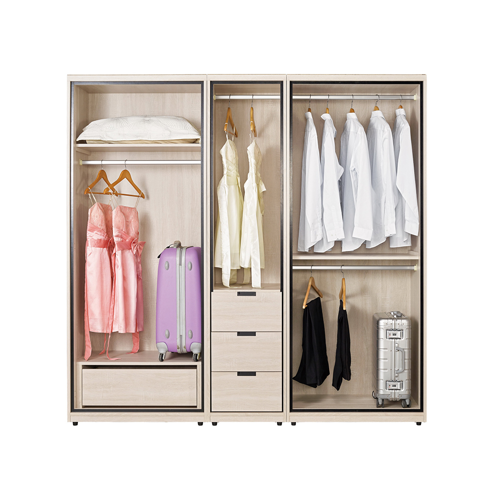 奈迪6.8尺多功能衣櫃組合(雙吊+單吊+單吊)