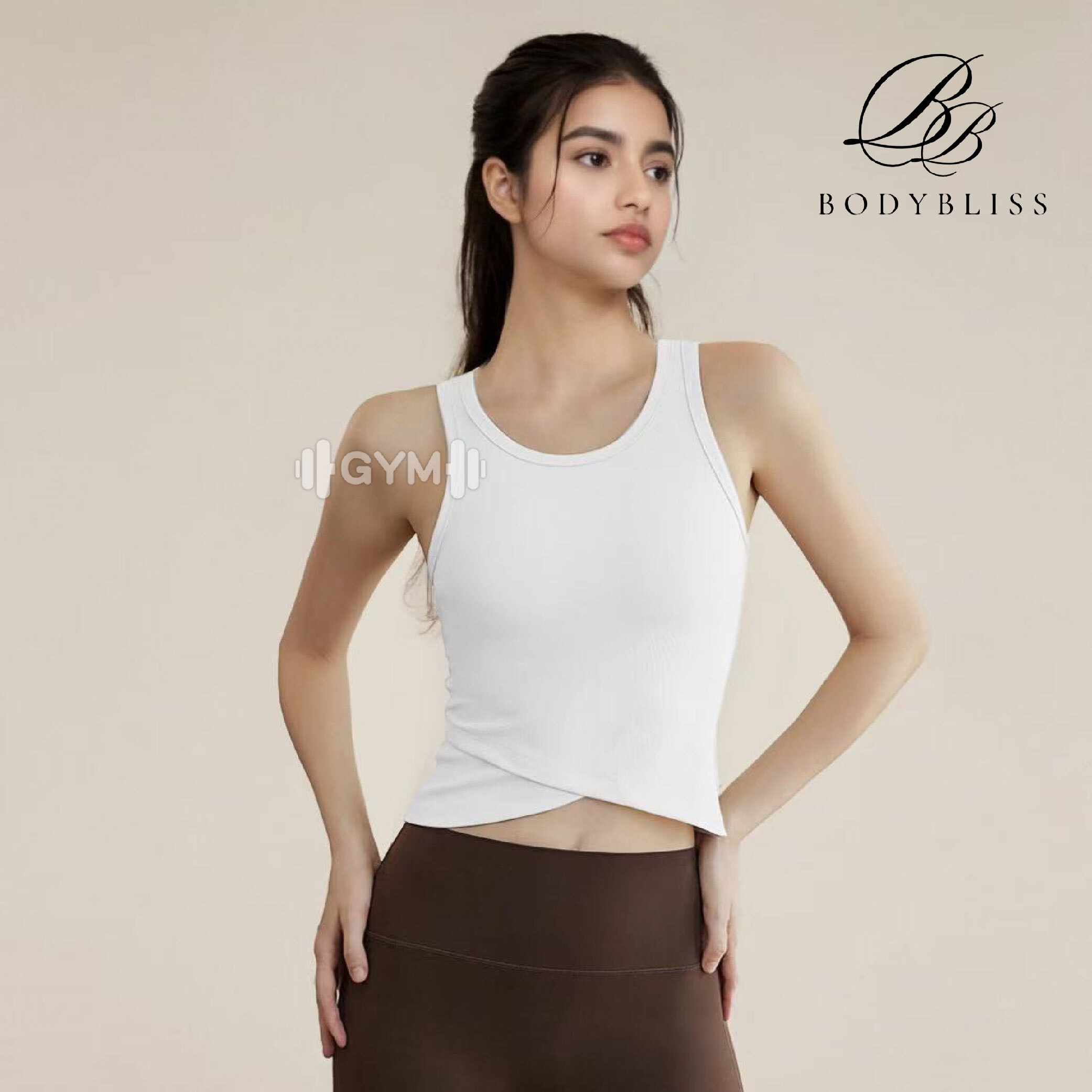 Bodybliss 韓國品牌 ｜前 V 型基本款帶胸罩背心