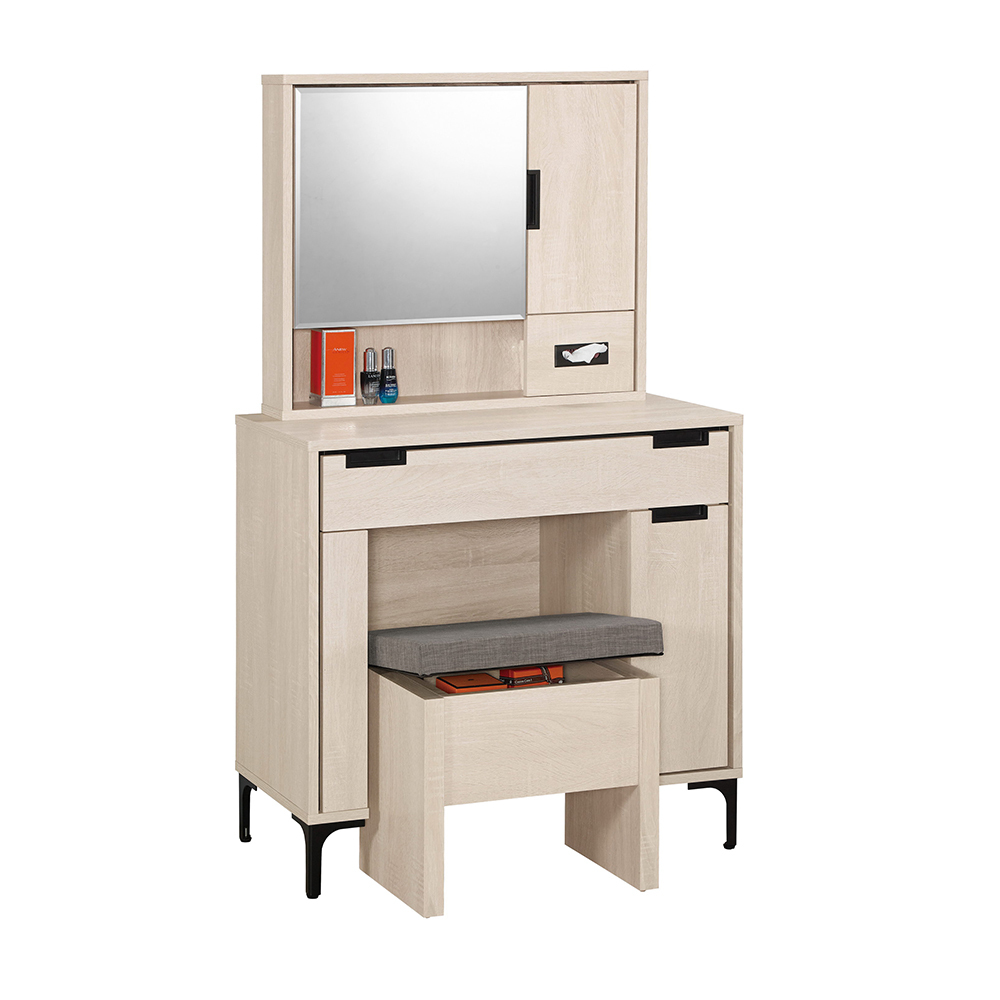 奈迪2.7尺化妝桌/鏡台/梳妝台(贈收納化妝椅)