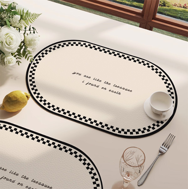 古典美學橢圓形防油防水餐墊