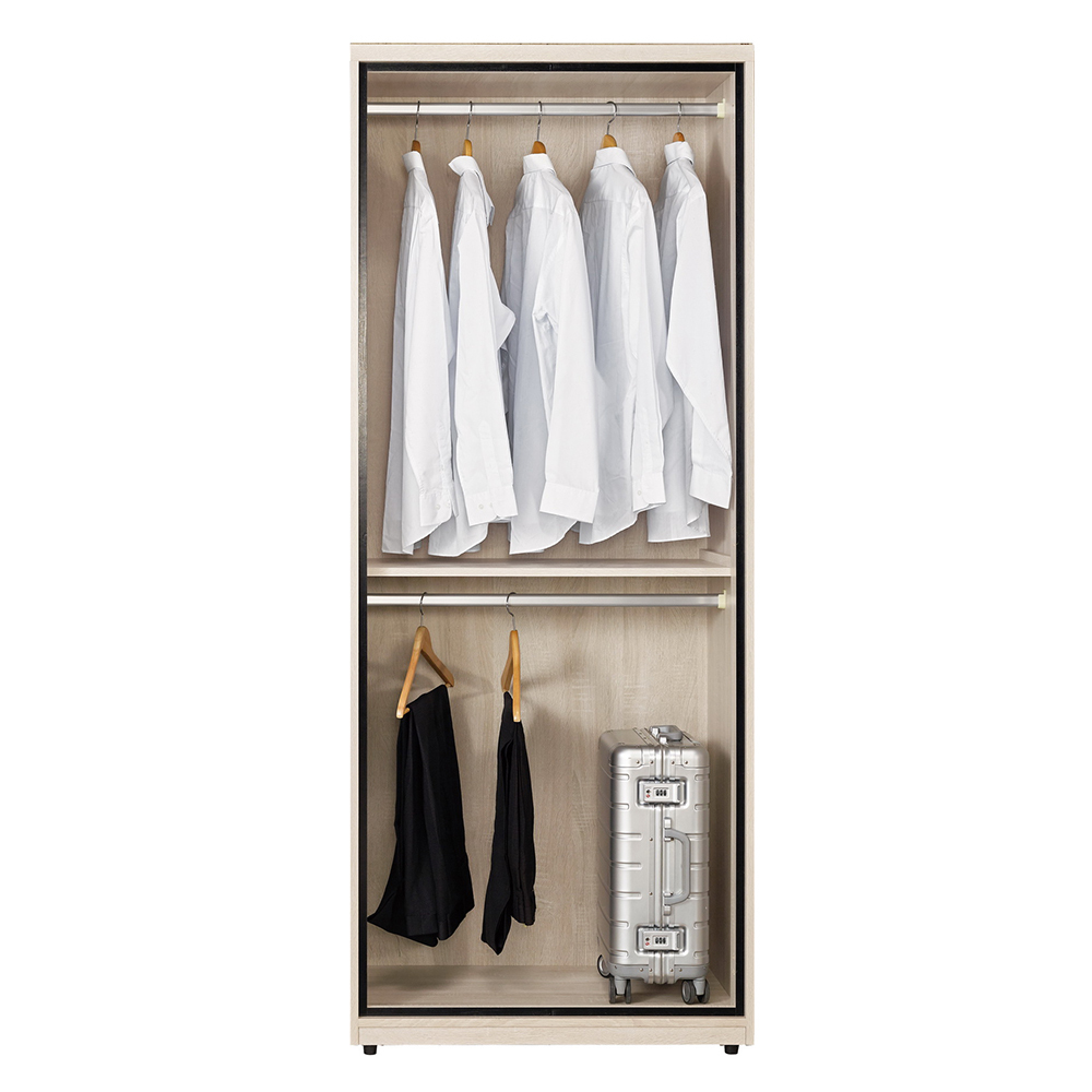 奈迪2.7尺二門衣櫃(雙吊桿)