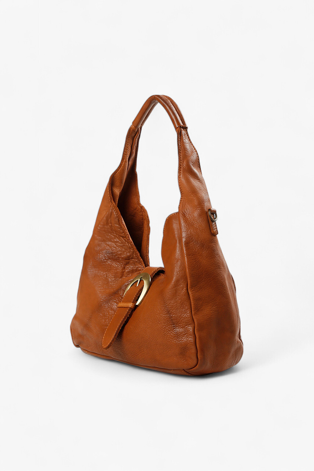 Moon Lock 大飾扣半月包 棕色