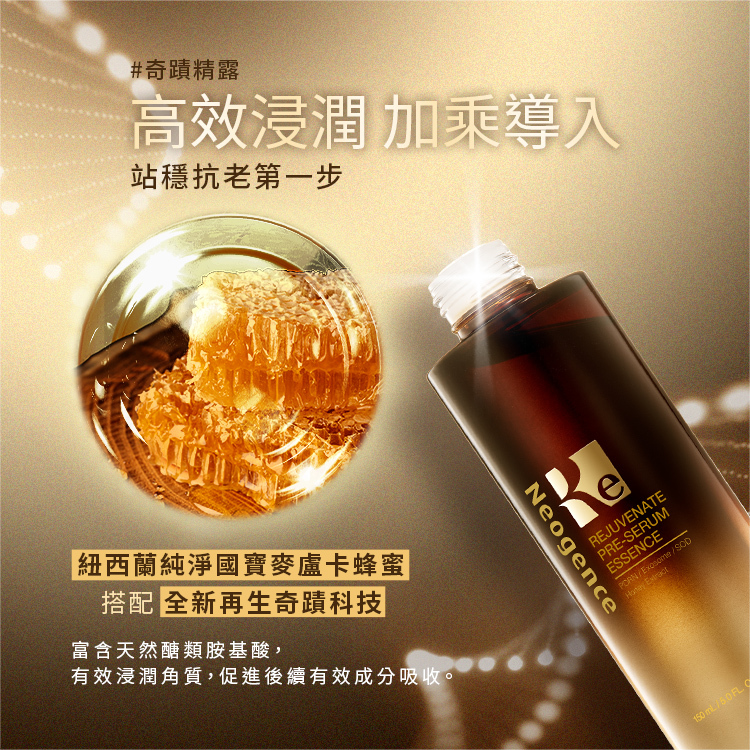 高效浸潤 加乘導入 站穩抗老第一步#奇蹟精露