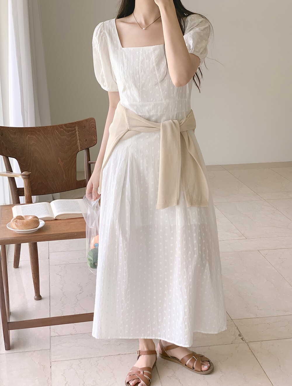 韓國grace muse授權 田園風情滿版小花後拉鍊連身裙