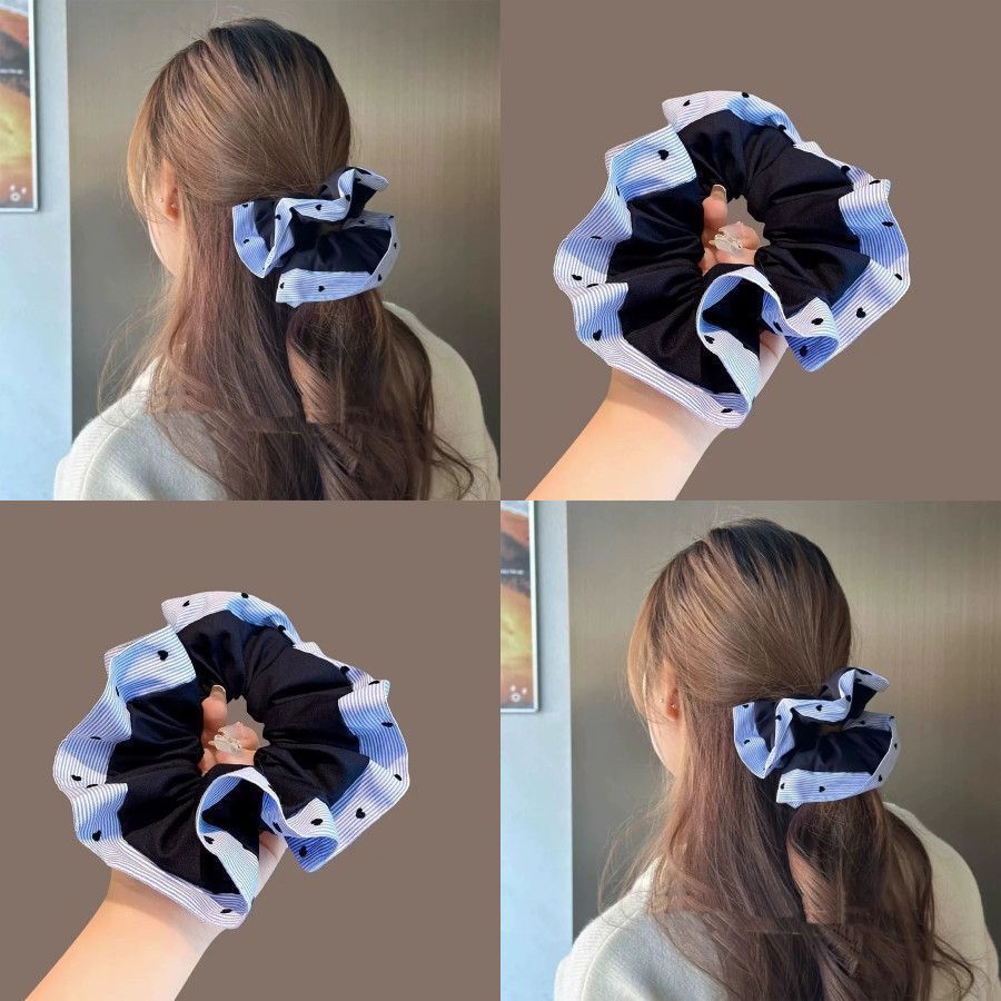 [3 FOR RM10] Blue Heart Stripe & Polka Dot Scrunchies