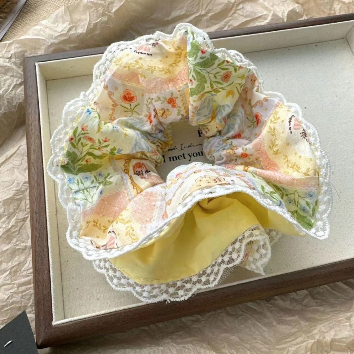 [3 FOR RM10] Spring Oil Painting Fresh Lace Countryside Scrunchies