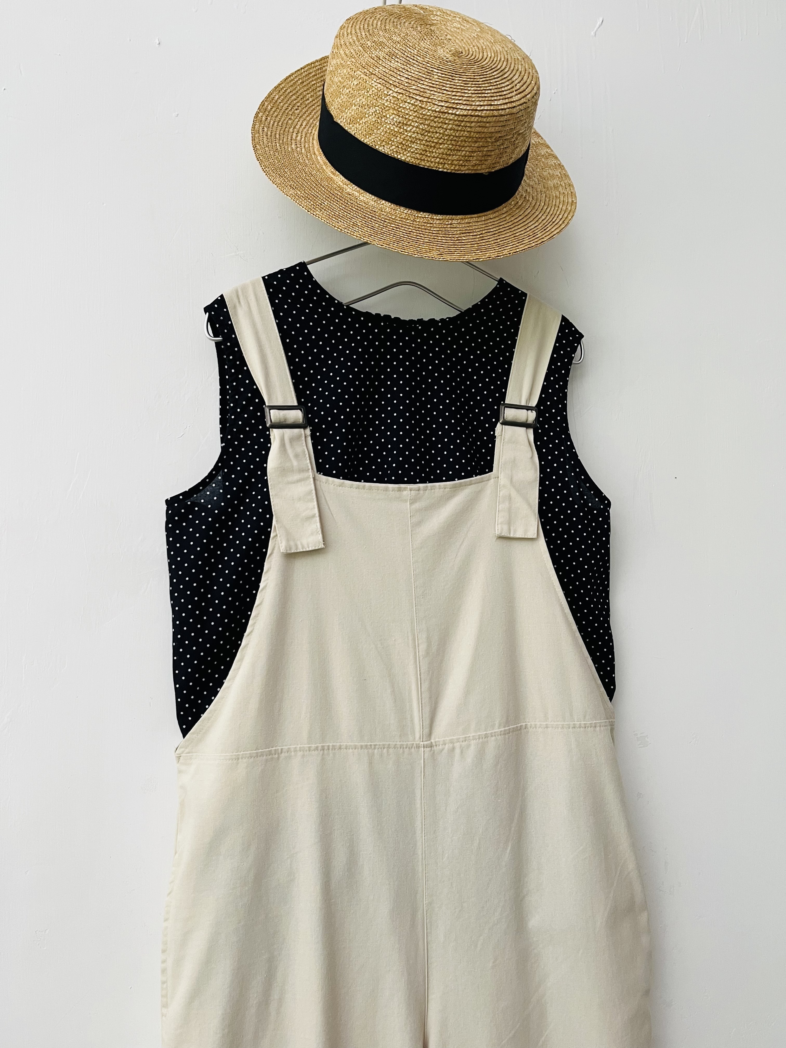 米色吊帶工人褲