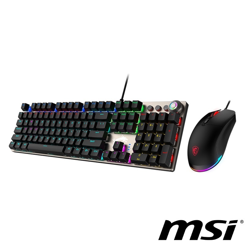 米特3C數位–MSI 微星 FORGE GK310 COMBO 線性紅軸 電競鍵鼠組 機械鍵盤