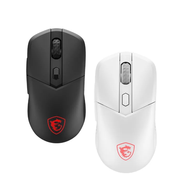 米特3C數位–MSI 微星 VERSA 300 ELITE 超輕量無線電競滑鼠 三模連接 人體工學 黑色/白色