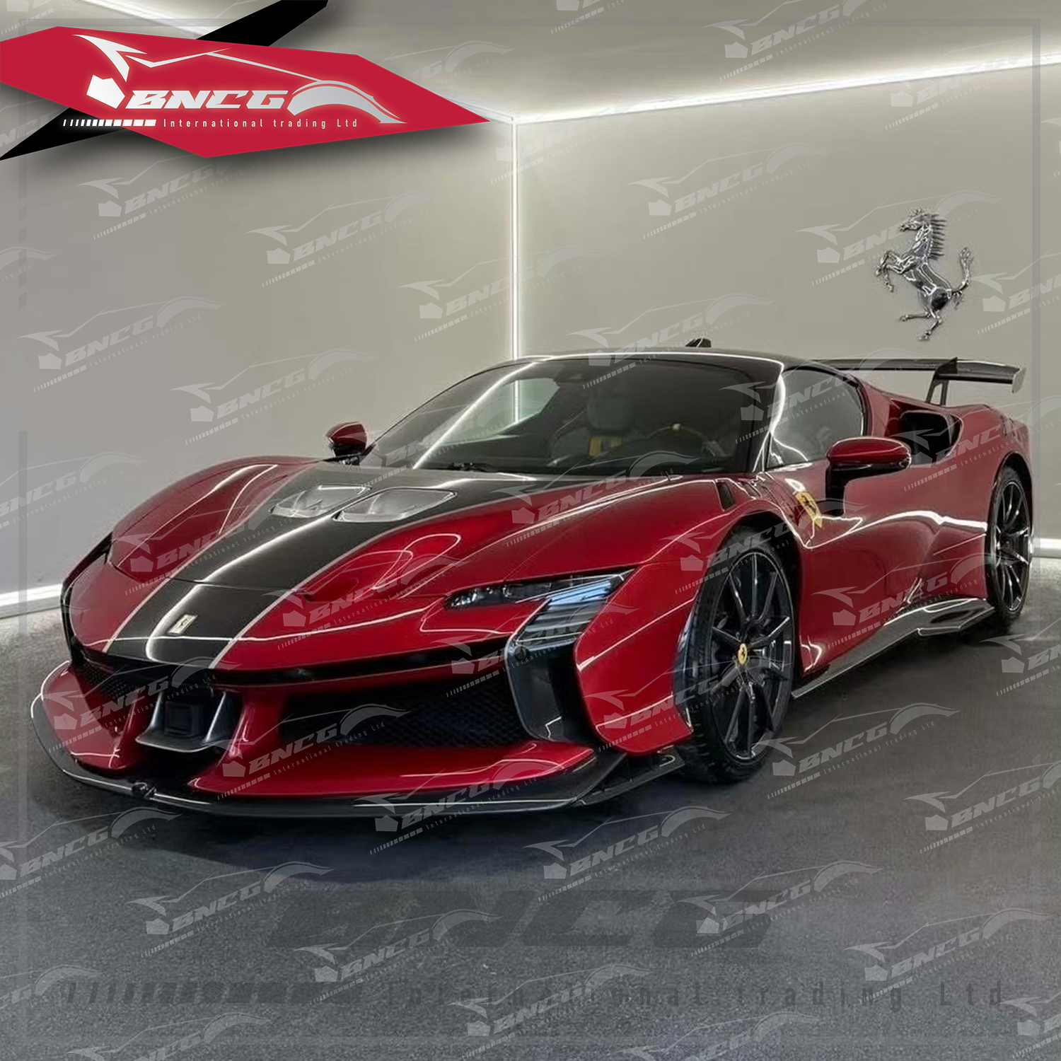 法拉利 Ferrari SF90 升級 SF90XX 乾碳纖維 空力套件 大包圍 前下巴 側裙 進氣口 後下巴 尾翼 迎賓踏板