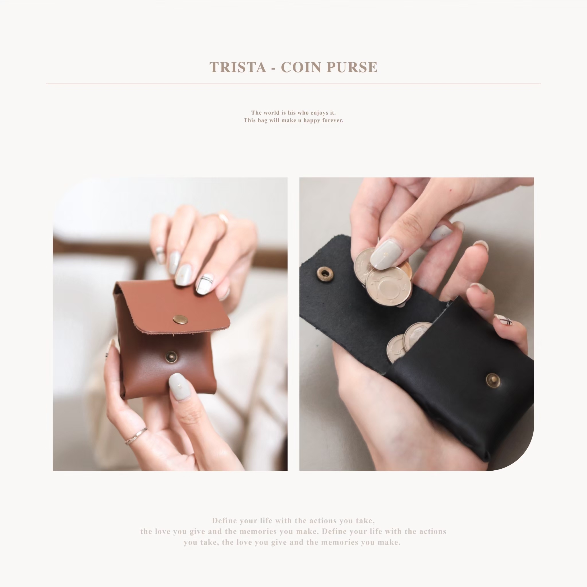 真皮編織小錢夾 一眼就愛的細膩手感