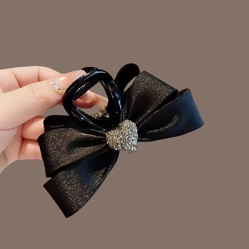 [2 FOR RM10] Frosted Heart Bow Medium Hair Claw Clip