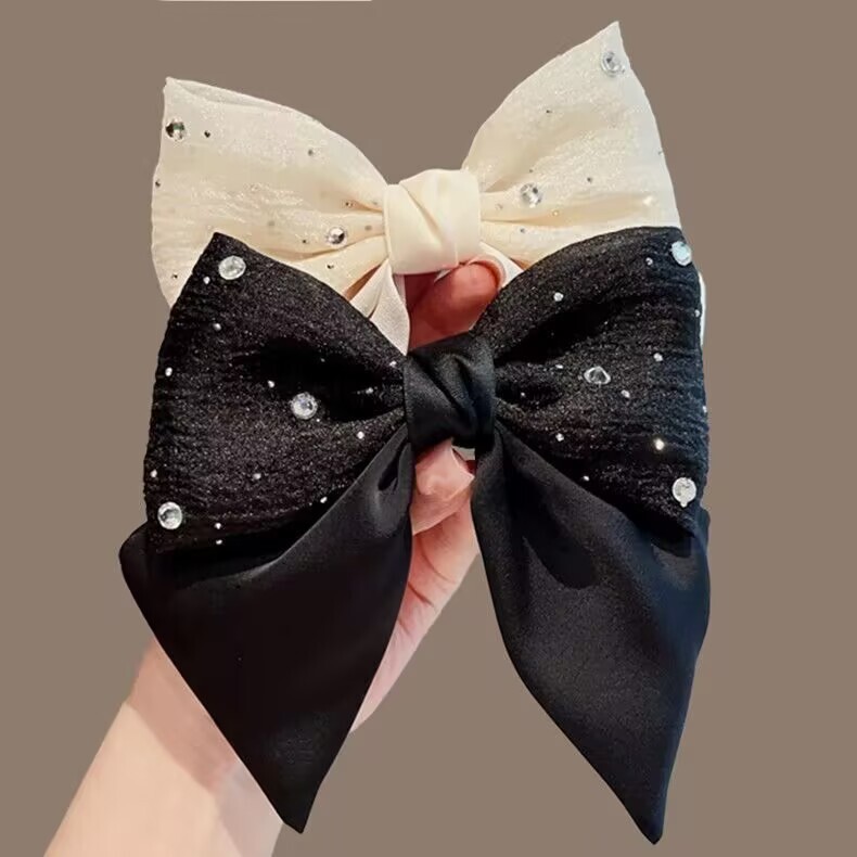 [2 FOR RM10] Korean Satin Bow with Rhinestone Sparkle