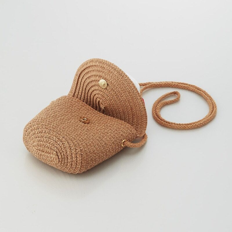 Hello Kitty 翻蓋式草編包