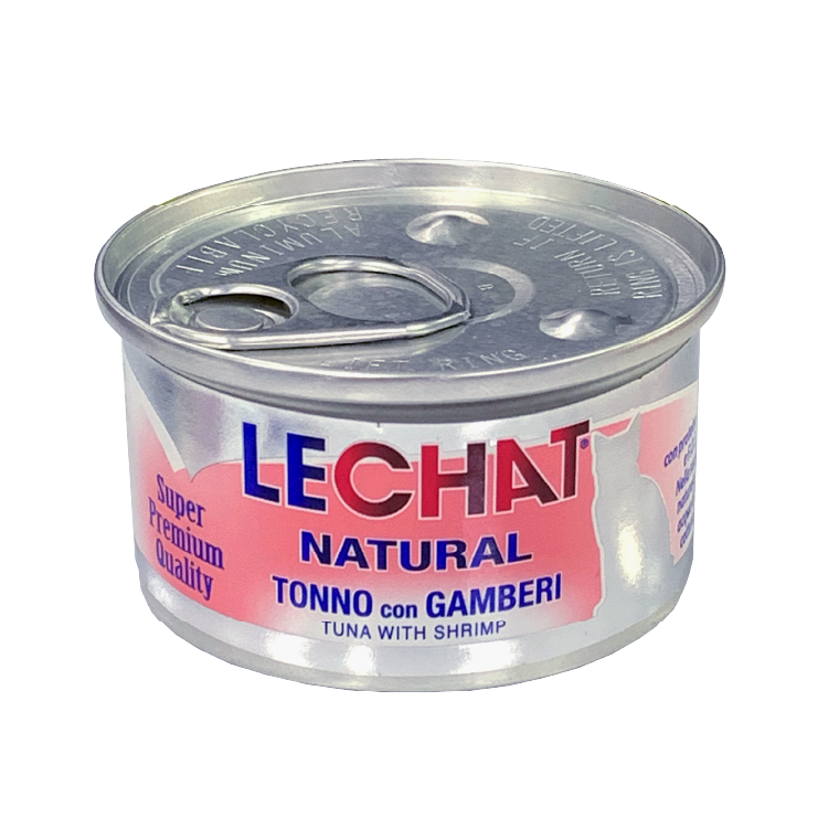 Lechat Natural.低敏腸道配方-吞拿魚蝦貓罐 80g (LE-6620)