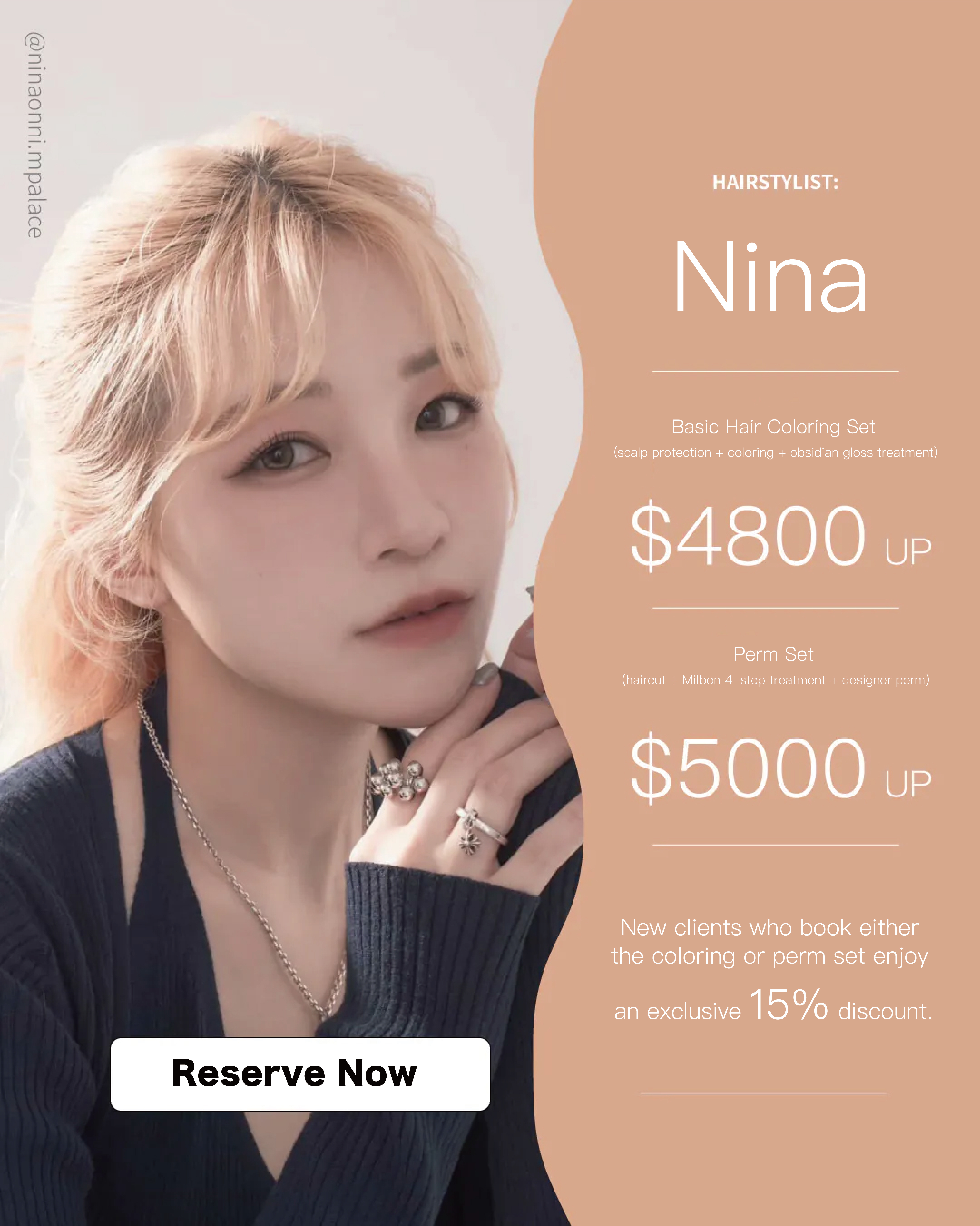 Recommended Taichung hairstylist for women: M-palace Flagship Store - Nina