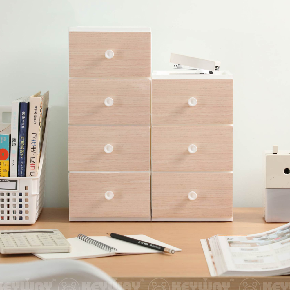 《真心良品》KEYWAY聯府 面寬13.6cm楓木桌上型收納盒-三層/四層-1入賣場