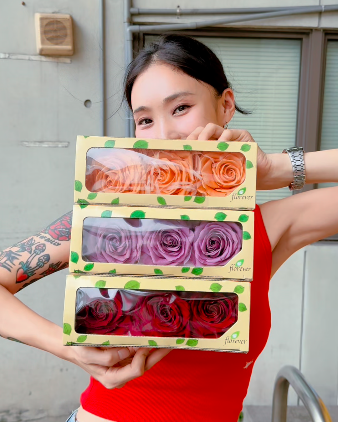 【特價】日本Florever永生3輪大玫瑰（7.5-10cm)