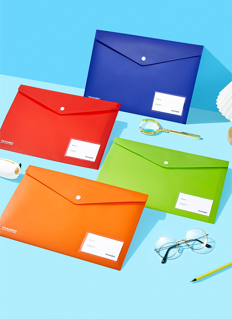 現貨區 Tranbo 彩色加厚紐扣文件袋 ST3814