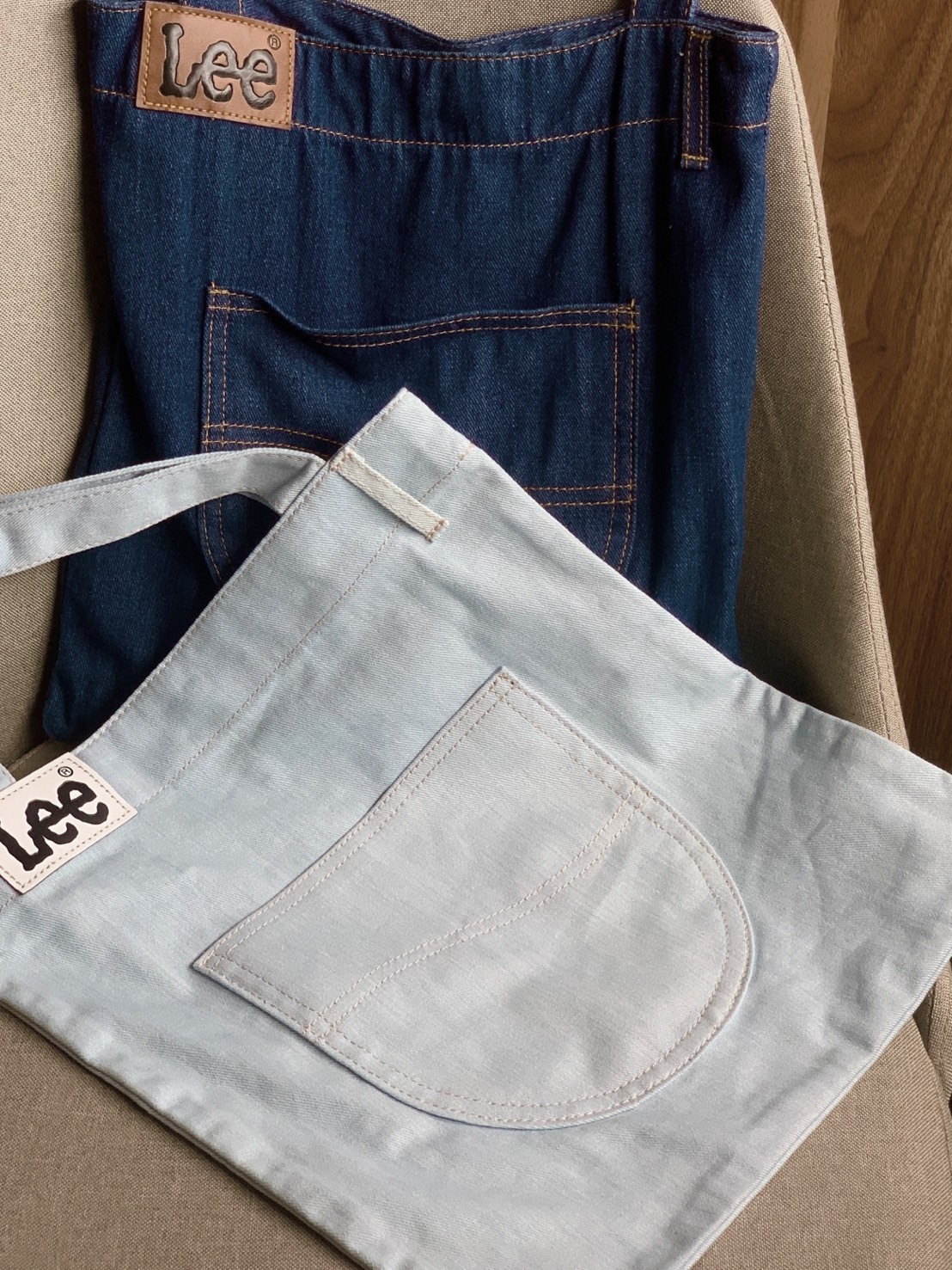 LEE 大容量 小口袋 牛仔托特包 大號