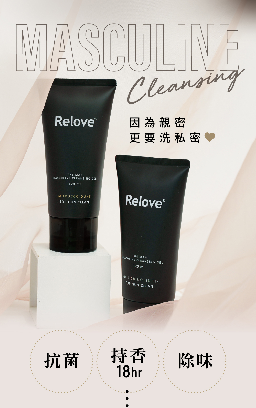Relove 男性專用私密潔淨凝露 溫感洗淨(摩洛哥公爵)
