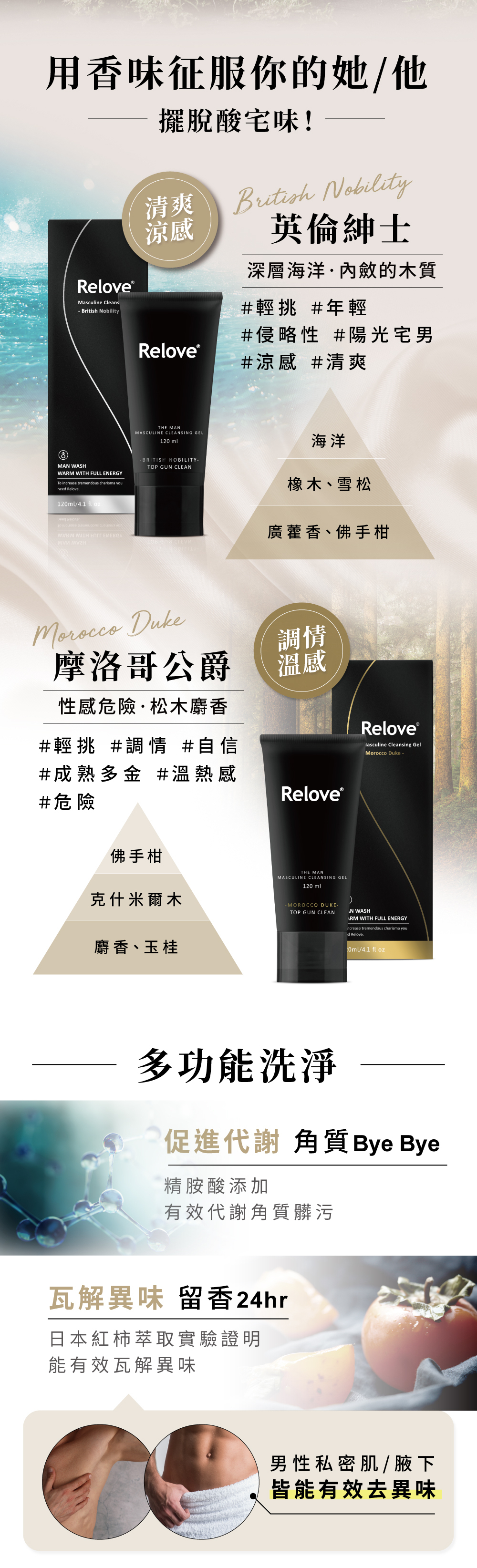 Relove 男性專用私密潔淨凝露 溫感洗淨(摩洛哥公爵)