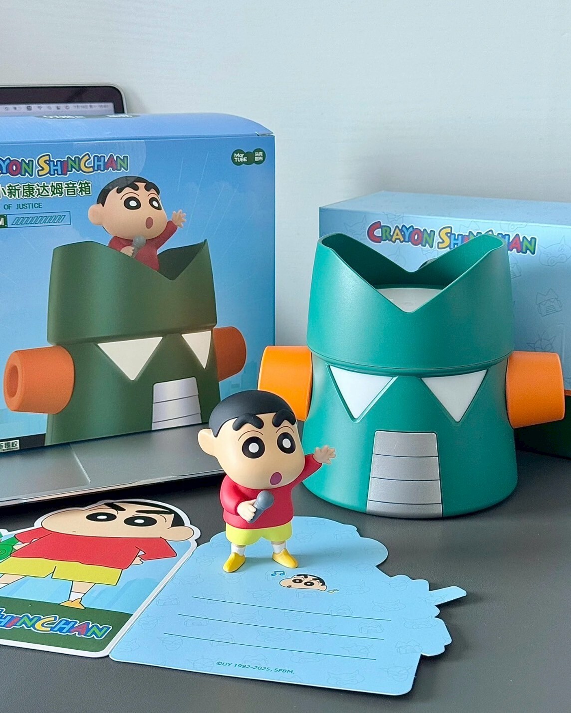 <正版授權>蠟筆小新 康達姆機器人 造型藍芽音響 小夜燈 氛圍燈 手機支架 擺件