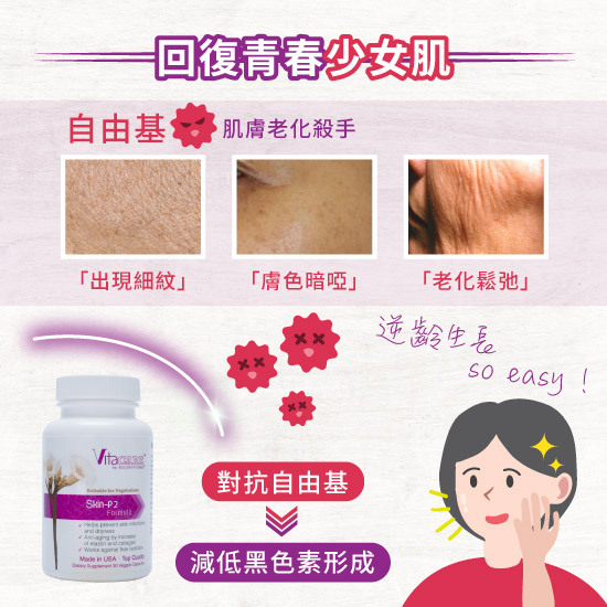 美肌P2配方是對抗皮膚老化的美容保健品
