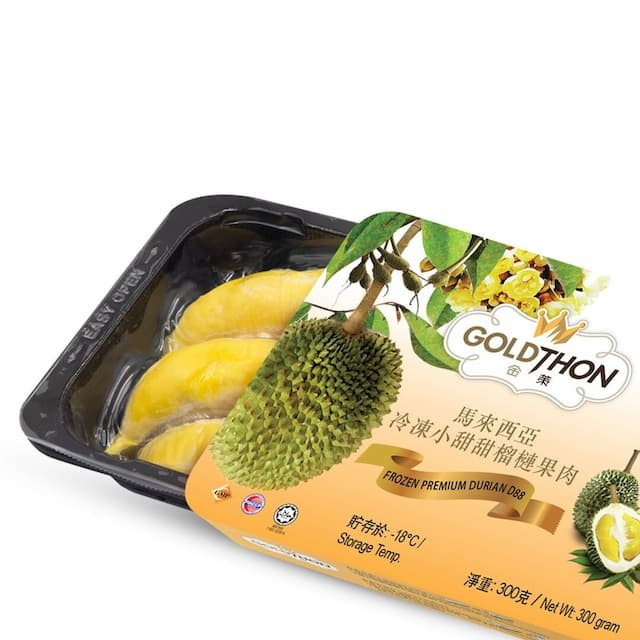 GOLDTHON - 馬來西亞D88小甜甜榴槤果肉(約300g)│天然樹上熟│滑而不膩│入口即融 (急凍)*新舊包裝隨機出貨