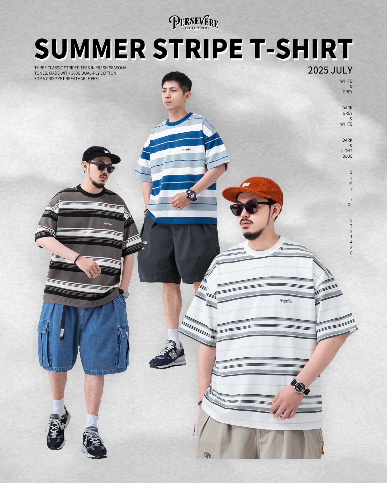 Persevere Summer Stripe T-Shirt 條紋 短袖 三色