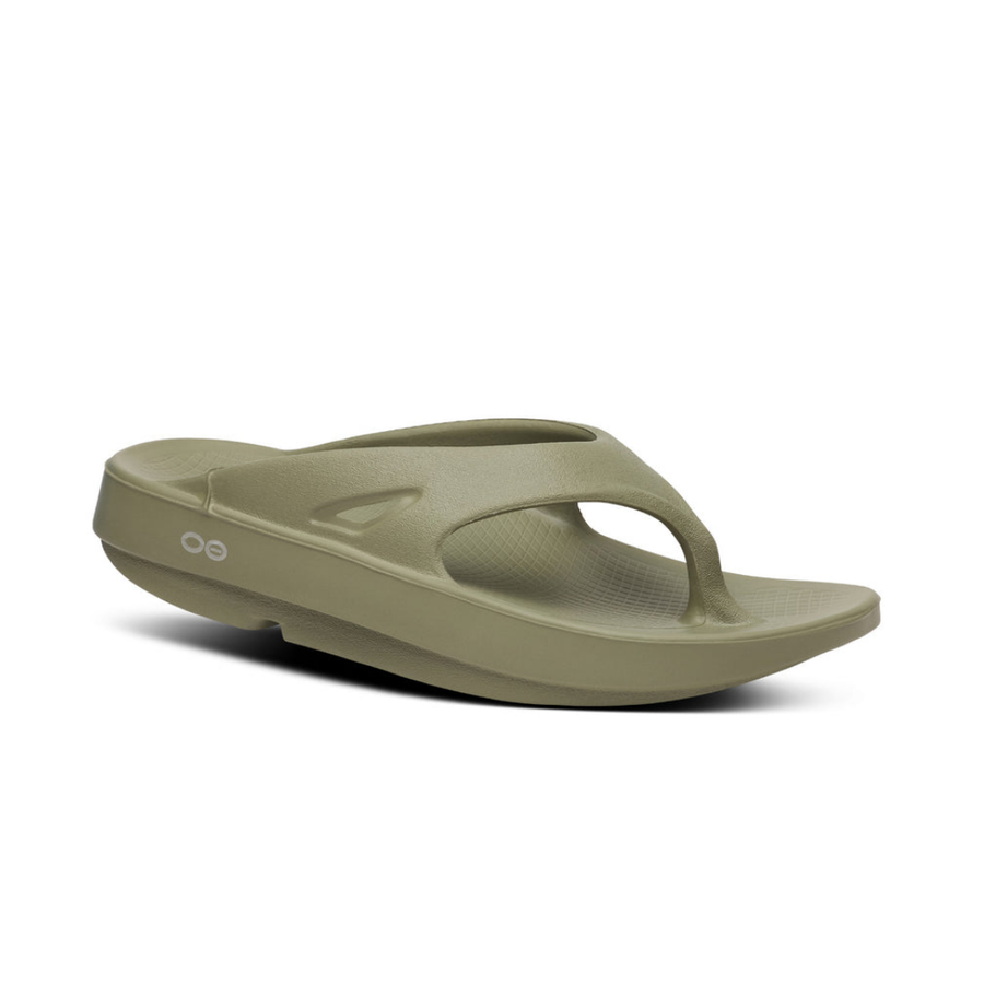 OOFOS W1000 夾腳款 美國肌力紓壓鞋 女款 FOLI/淺橄欖綠