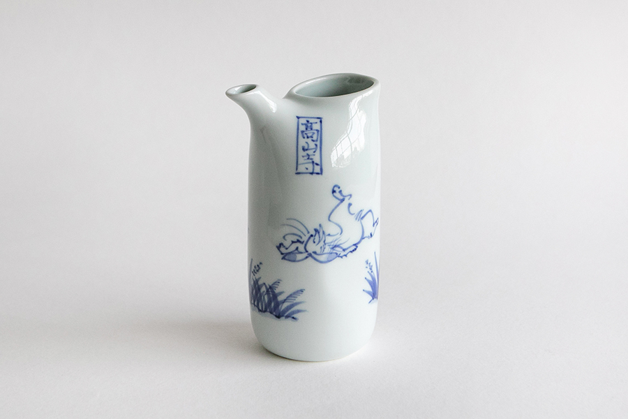 溪山窯-染付鳥獸戲畫注器/清酒壺(MS)