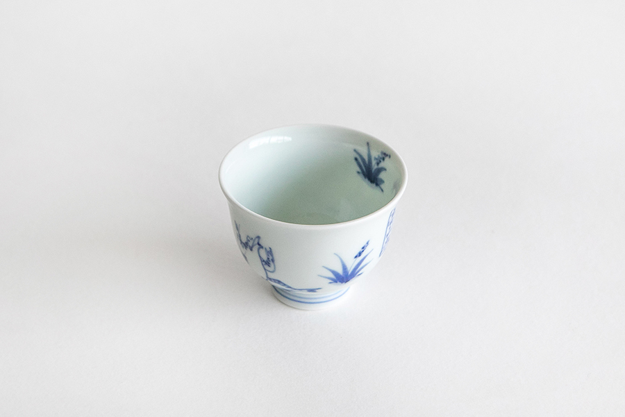 溪山窯 - 染付鳥獸戲畫小仙茶(大)