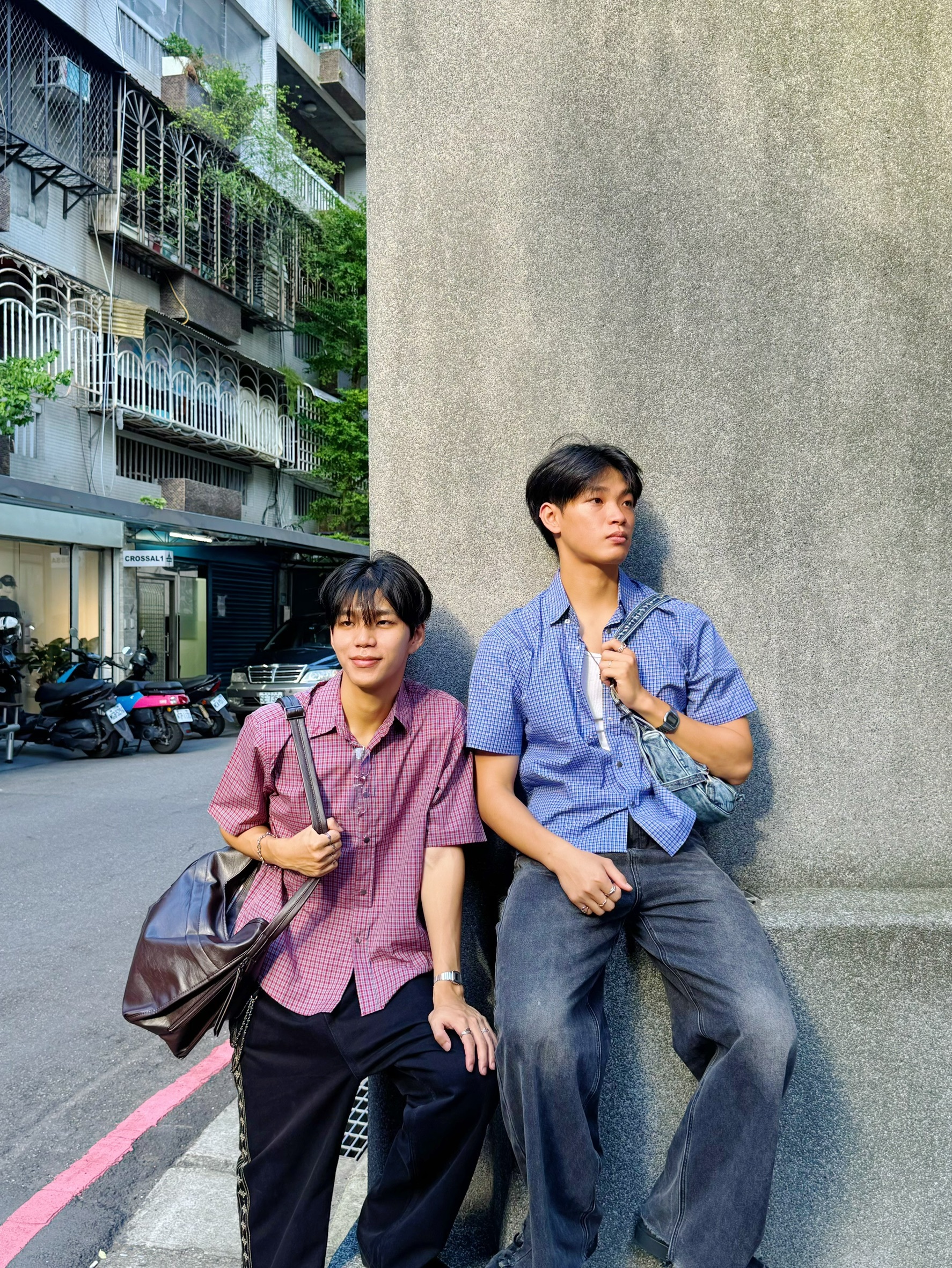 細格紋BOXY 短寬短袖襯衫