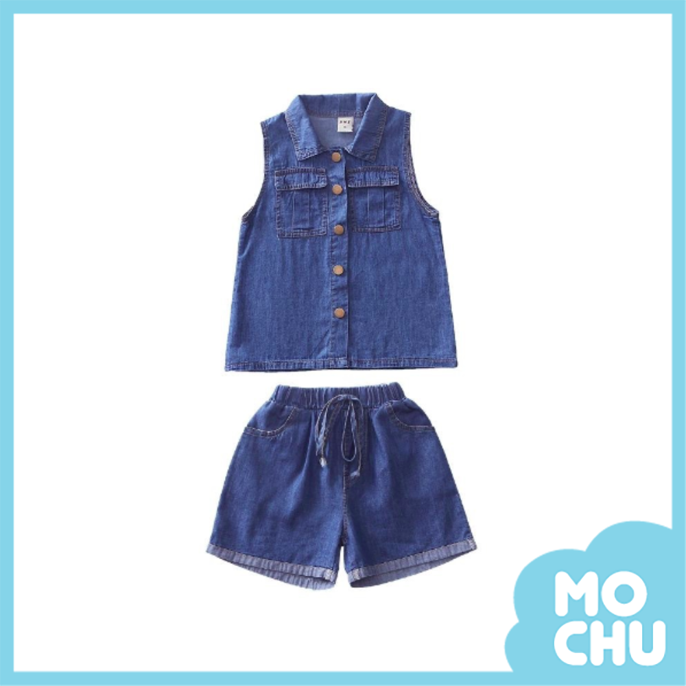 原色牛仔背心套裝