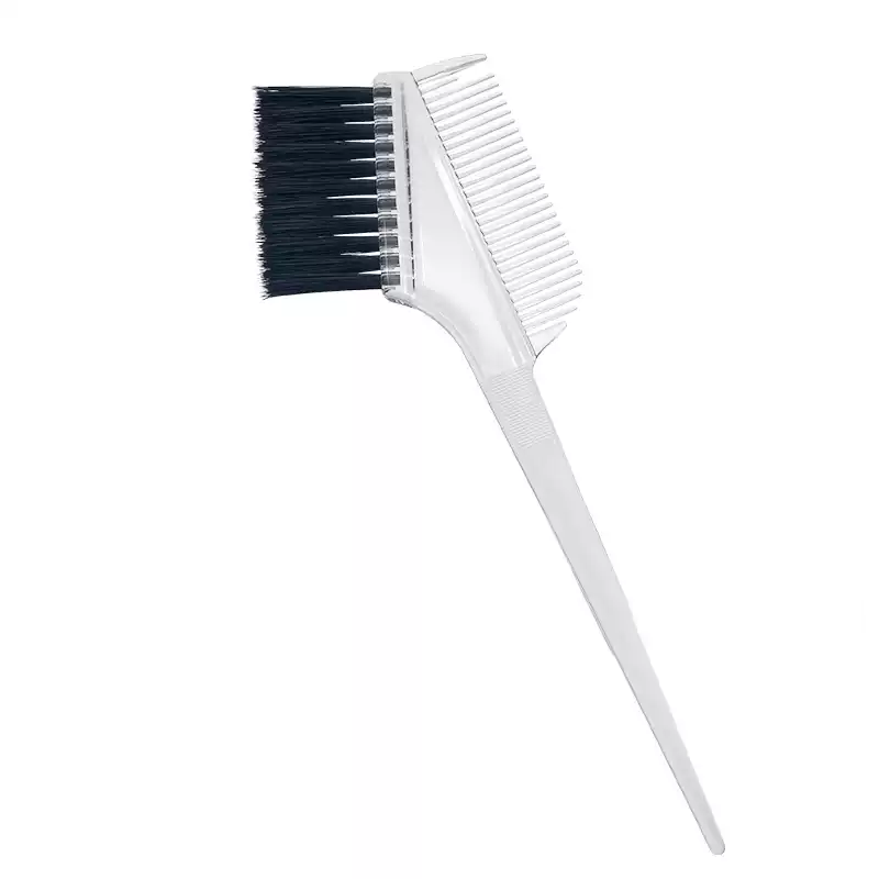 透明柄黑細軟毛染刷